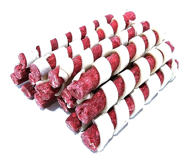 Wagmart Mutton Flavour Rawhide Dog Chew Spiral Sticks – 100 g  of Pack