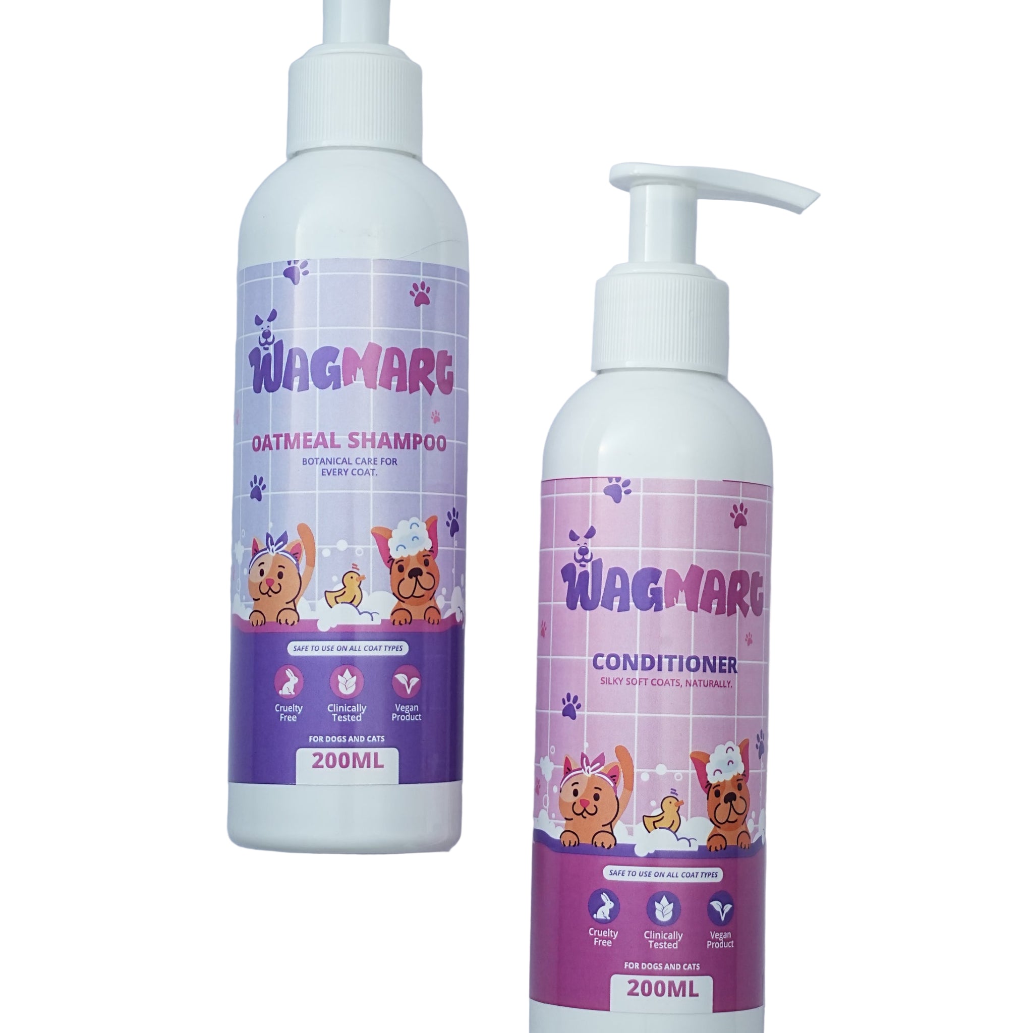 combo of Oatmeal Shampoo and conditioner Dog & Cat 200ml - WagMart